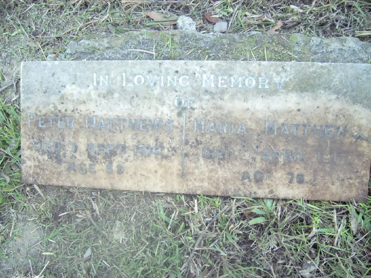 MATTHEWS Peter -1910 &amp; Maria -191?