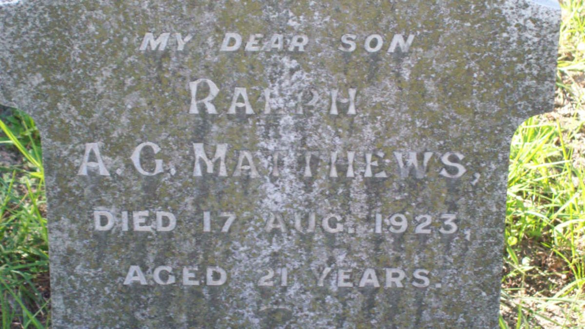 MATTHEWS Ralph A.G. -1923 