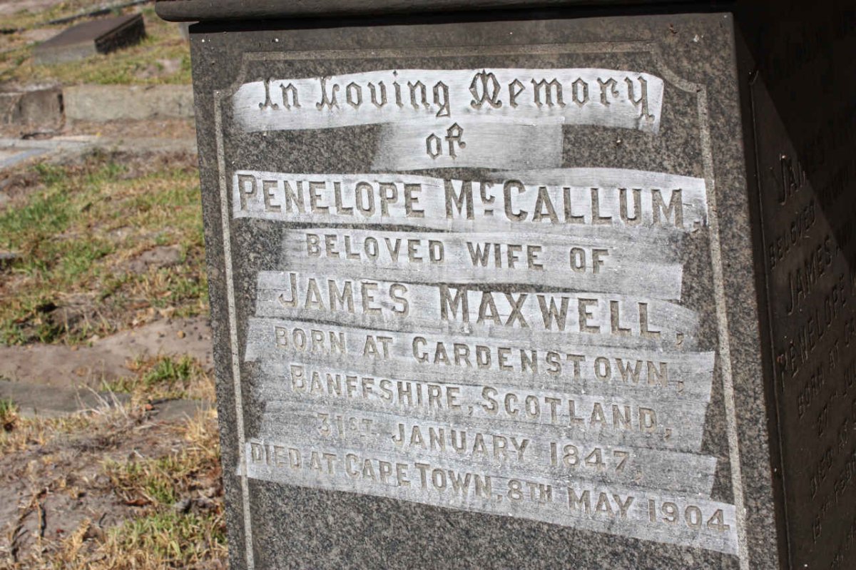 MAXWELL Penelope nee McCALLUM 1847-1904