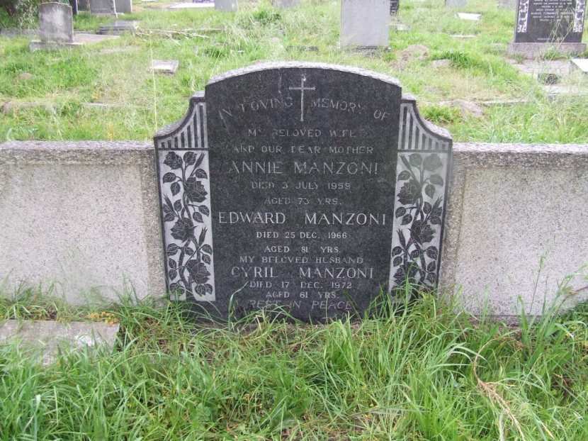 MANZONI Edward -1966 &amp; Annie -1959 :: MANZONI Cyril -1972