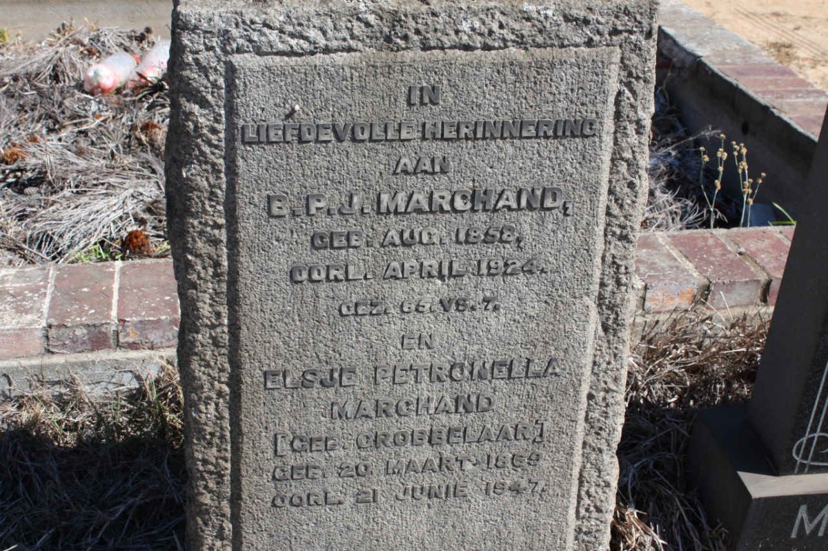 MARCHAND B.P.J. 1858-1924 &amp; Elsje Petronella GROBBELAAR 1869-1947