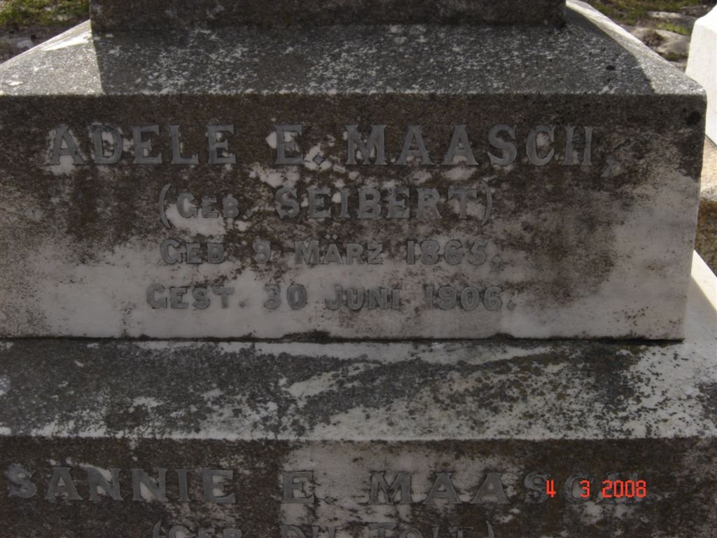MAASCH Adele E. nee SEIBERT 1865-1906