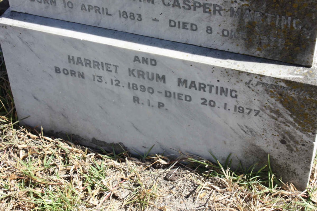 MARTING Harriet Krum 1890-1977
