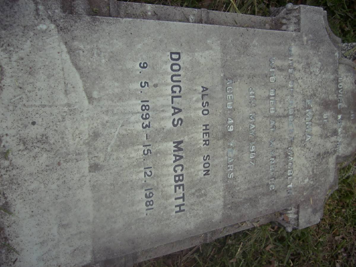 MACBETH Emma -1907 :: MACBETH Douglas 1893-1981
