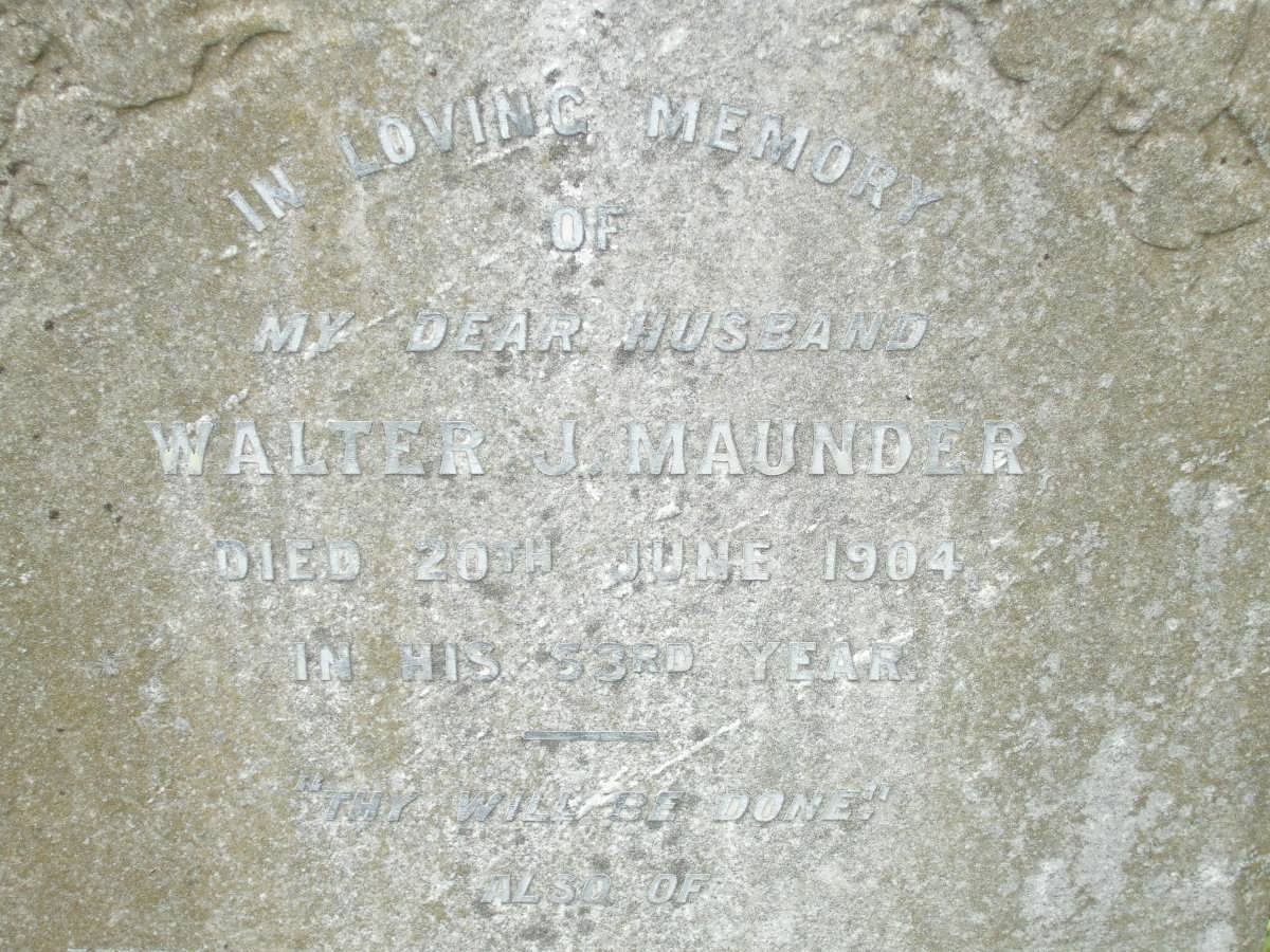 MAUNDER Walter J. -1904