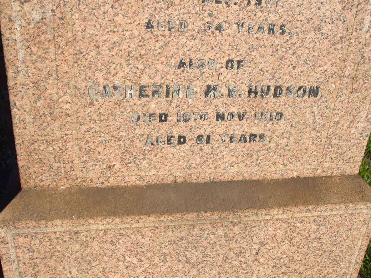 HUDSON Catherine M.E. -1910