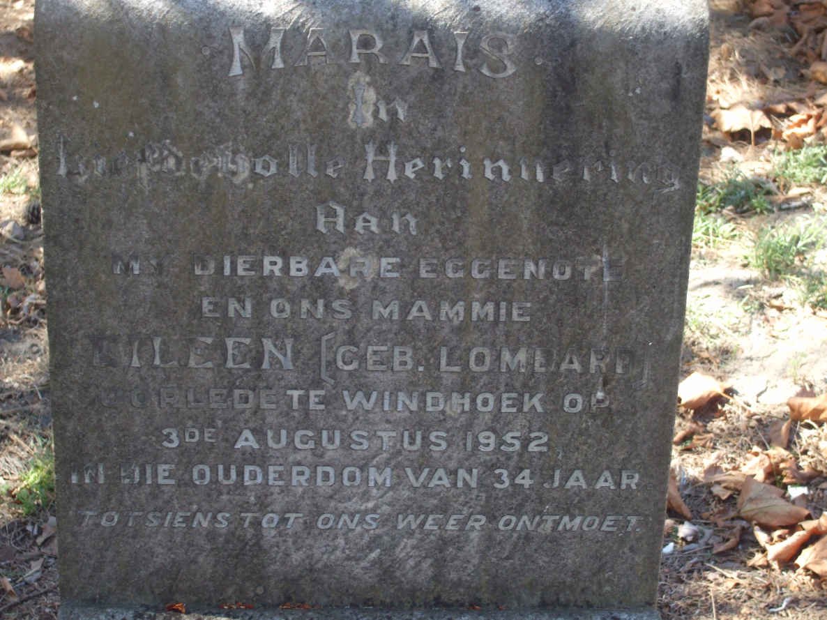 MARAIS Wileen nee LOMBARD -1952