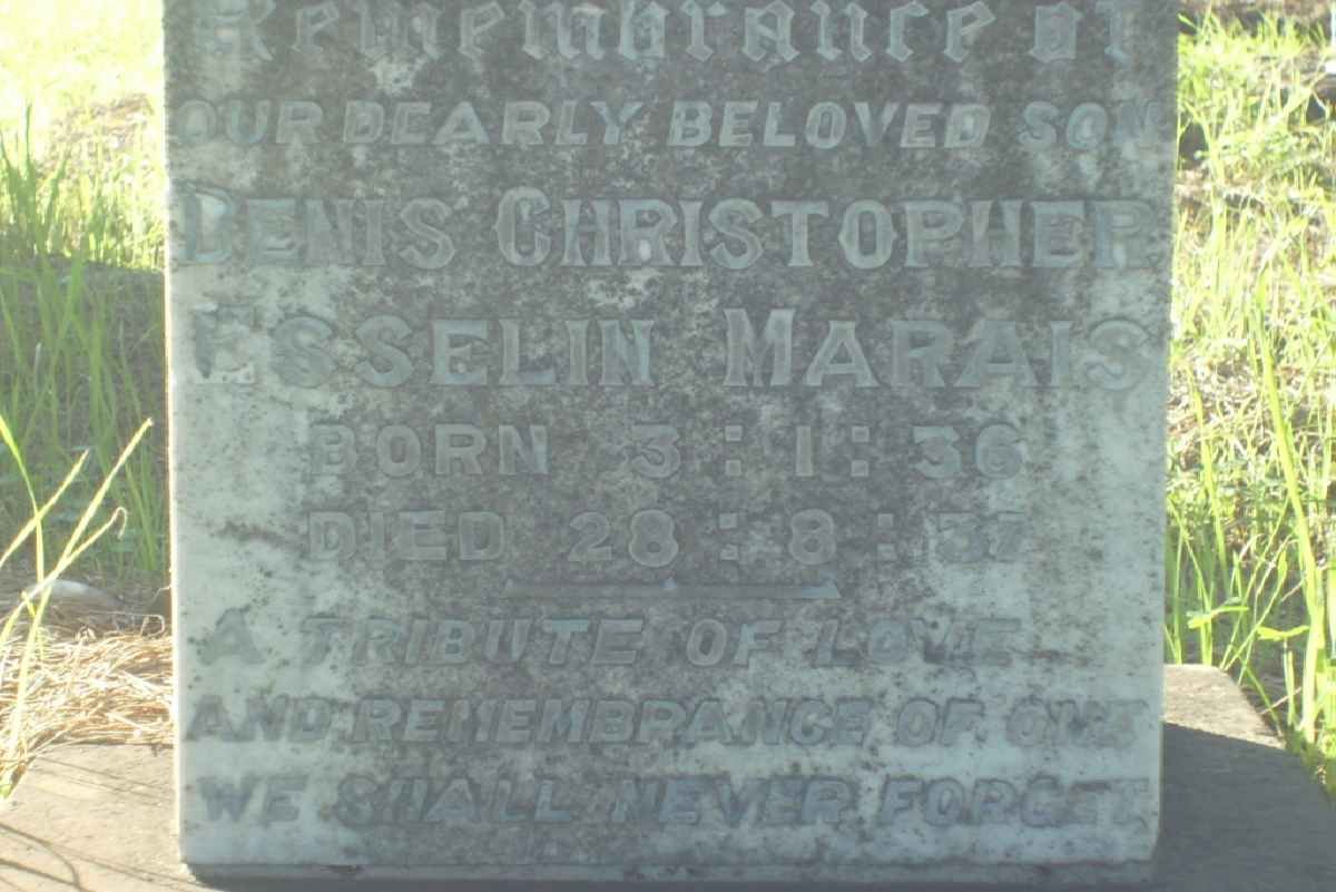 MARAIS Denis Christopher Esselin 1936-1937