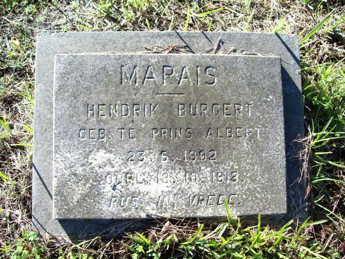 MARAIS Hendrik Burgert 1892-1918
