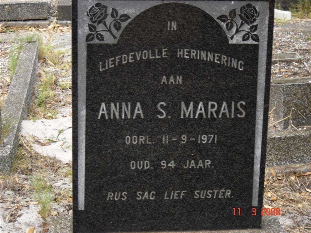 MARAIS Anna S. -1971