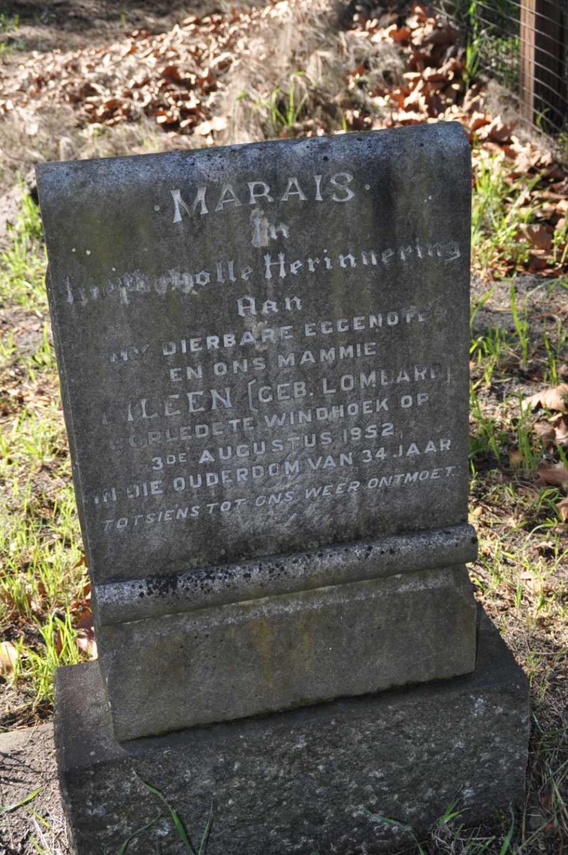 MARAIS Eileen nee LOMBARD -1952