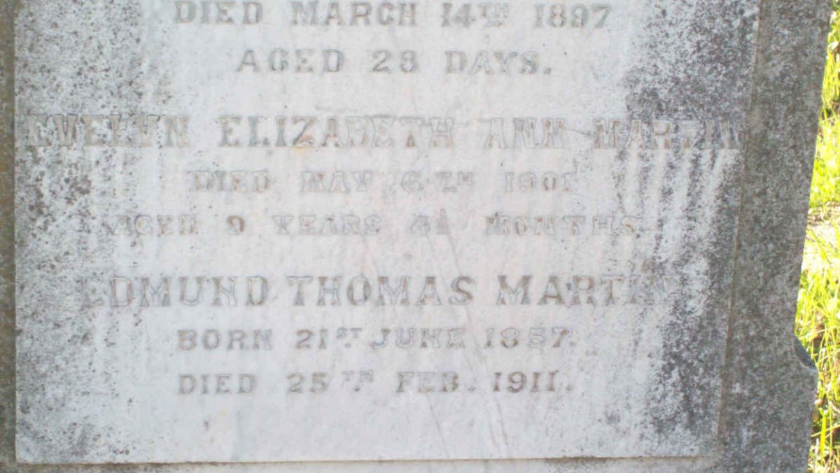 MARTIN Evelyn Elizabeth Ann -1901 :: MARTIN Edmund Thomas 1857-1911