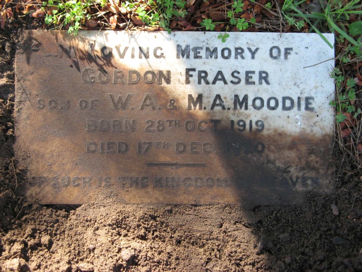 MOODIE Gordon Fraser 1919-1920