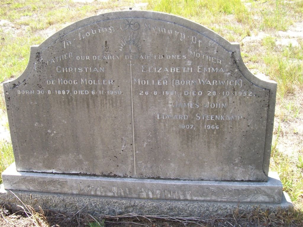 MOLLER Christian de Hoog 1887-1950 &amp; Elizabeth Emma WARWICK 1881-1952 :: STEENKAMP James John Edward  1907-1966