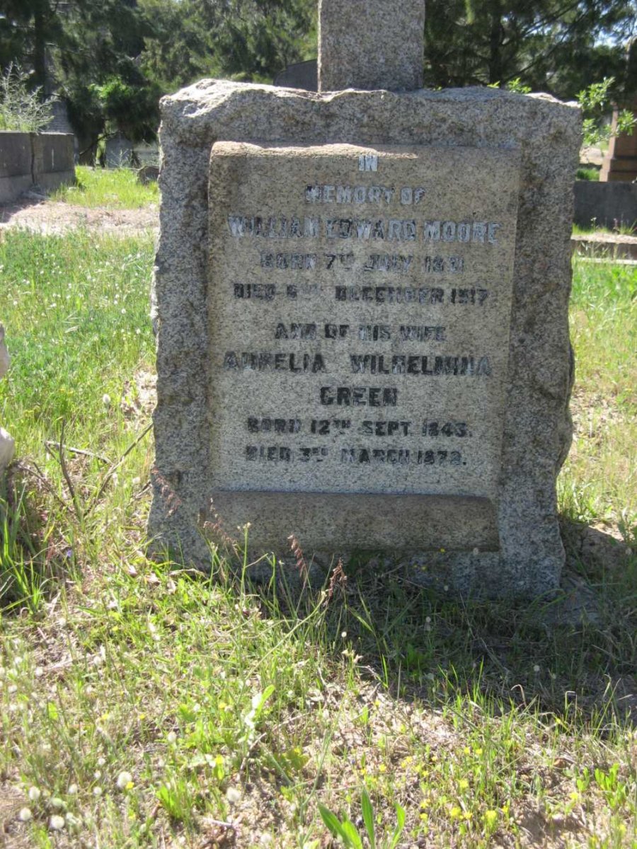 MOORE William Edward 18??-1917 &amp; Aurelia Wilhelmina GREEN 1843-1872