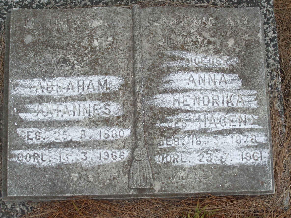 MOUTON Abraham Johannes 1880-1966 &amp; Anna Hendrika HAGEN 1878-1961