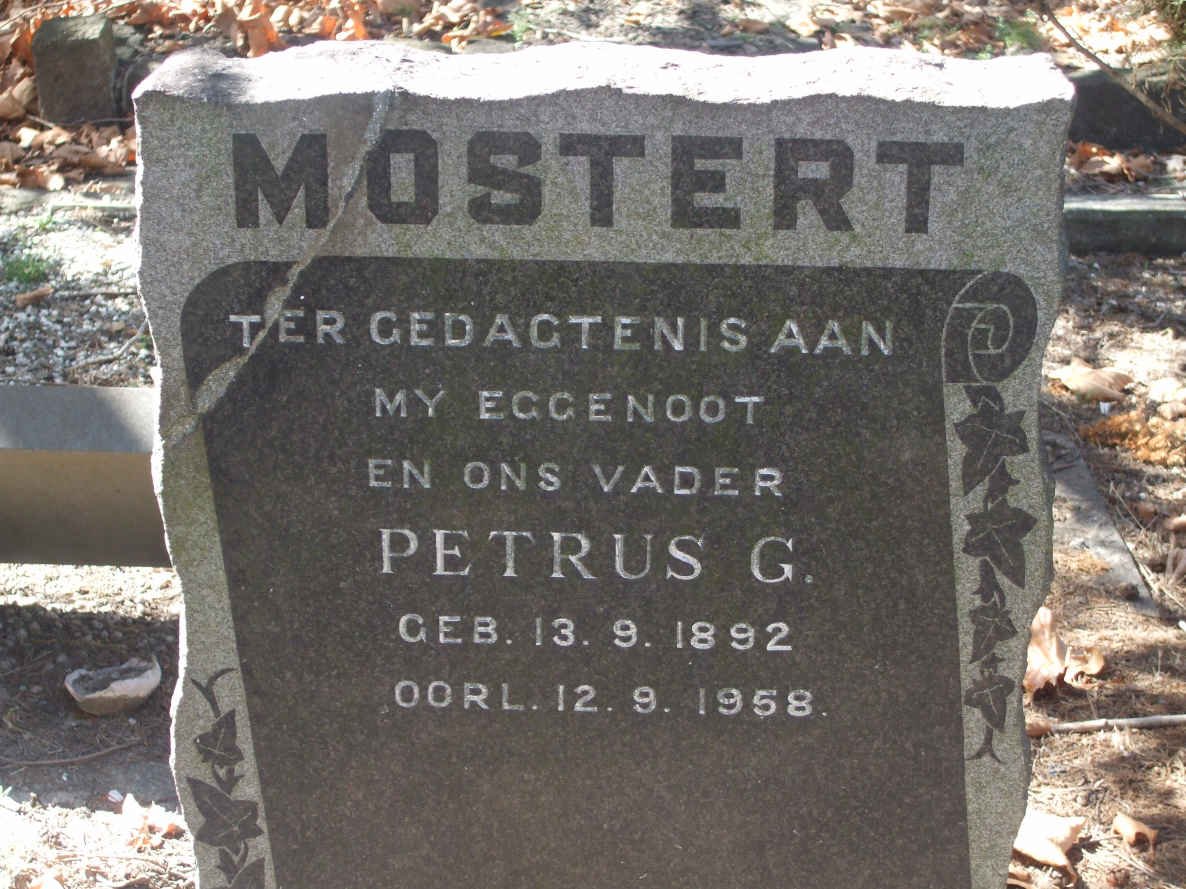 MOSTERT Petrus G. 1892-1958