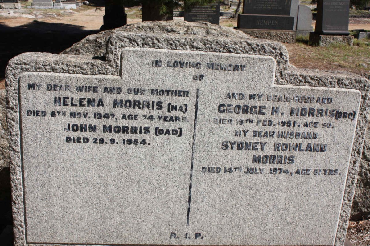 MORRIS John -1954 &amp; Helena -1947 :: MORRIS George H. -1951 :: MORRIS Sydney Rowland -1974