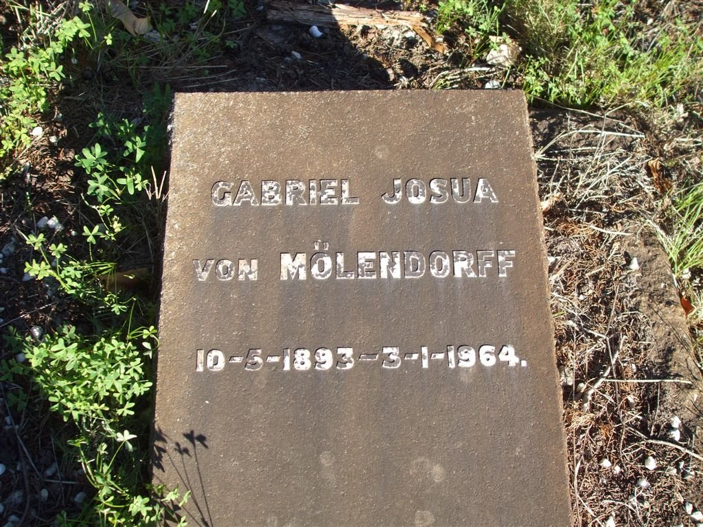 MOLENDORFF Gabriel Josua, van 1893-1964