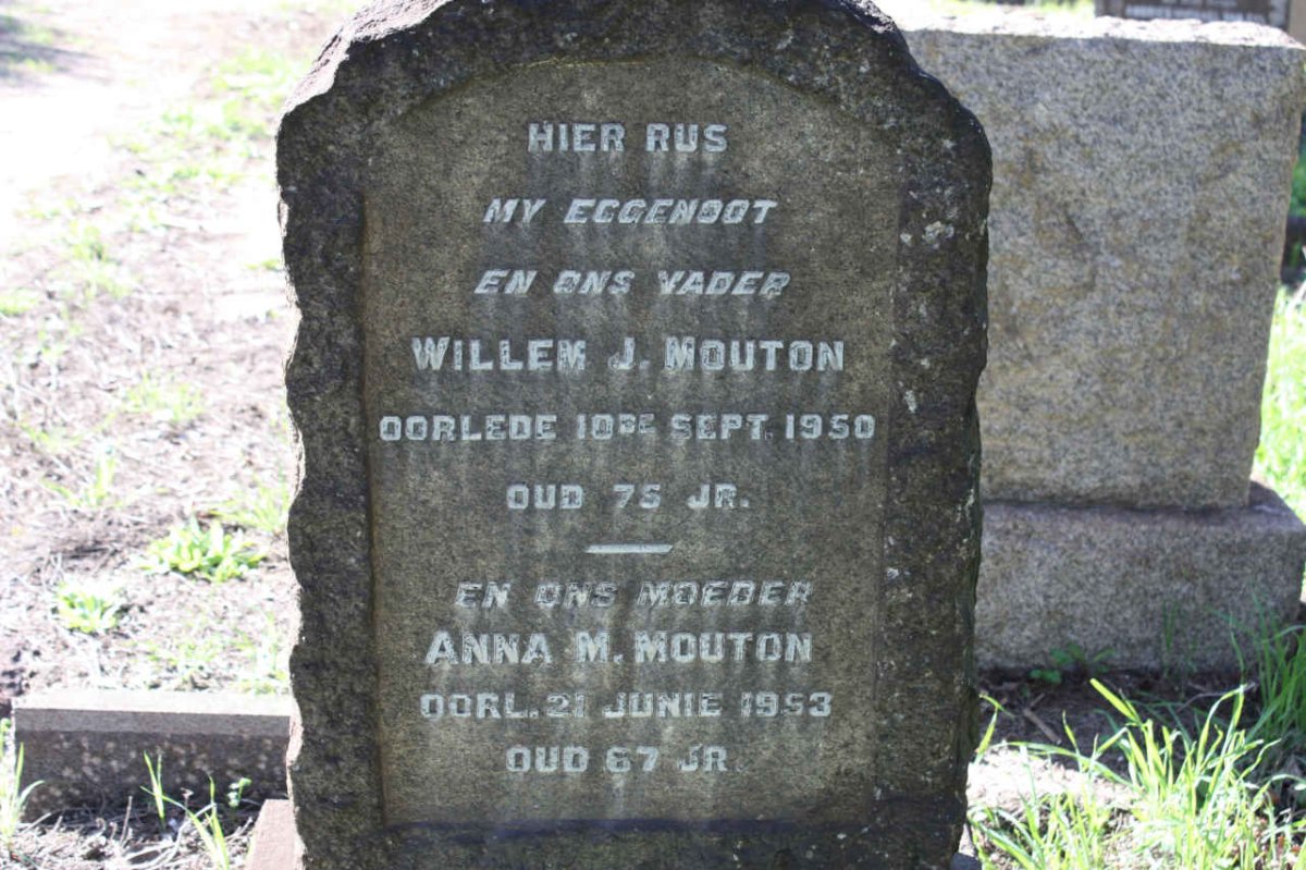 MOUTON Willem J. -1950 &amp; Anna M. -1953