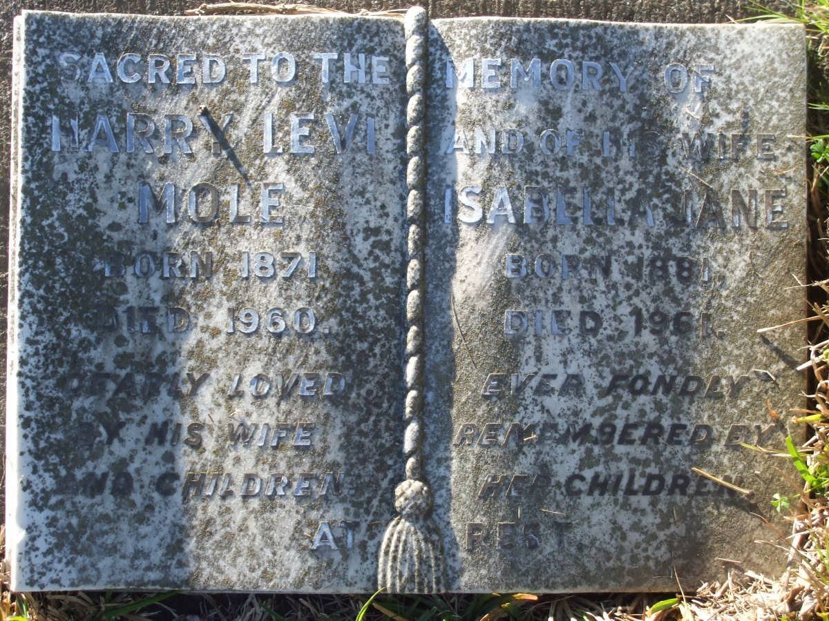 MOLE Harry Levi 1871-1960 &amp; Sabilla Jane 1881-1961