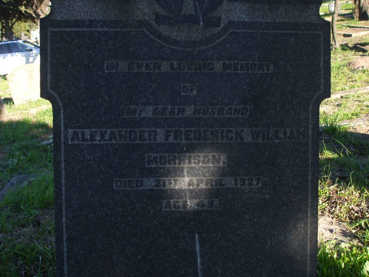 MORRISON Alexander Frederick William -1927