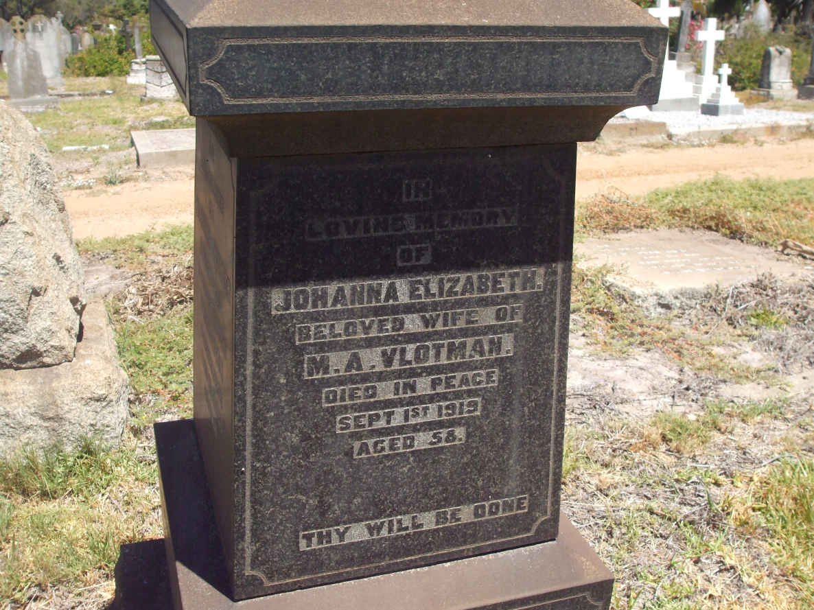VLOTMAN Johanna Elizabeth -1919