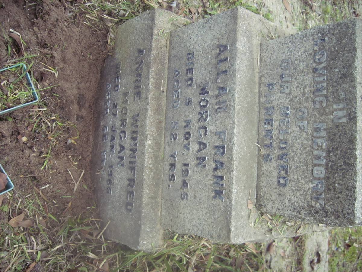 MORGAN Allan Frank -1945 &amp; Annie Winnifred -1965
