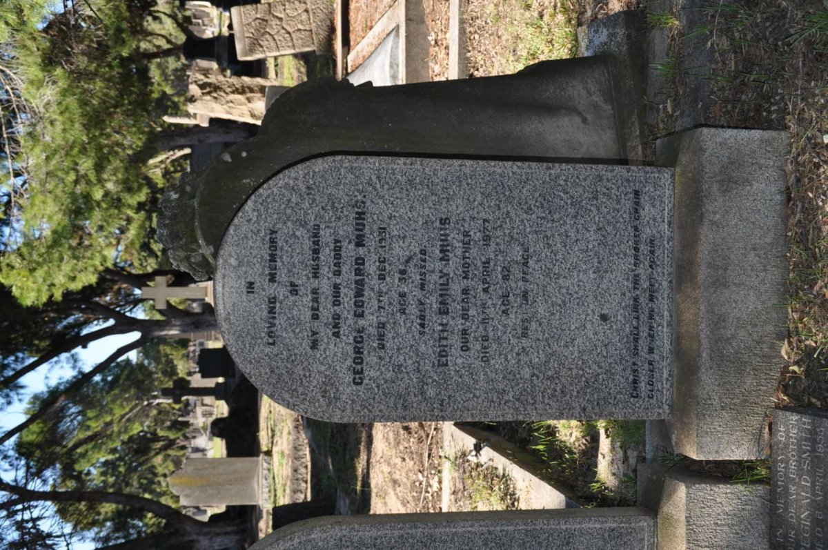 MUHS George Edward -1931 &amp; Edith Emily -1977 
