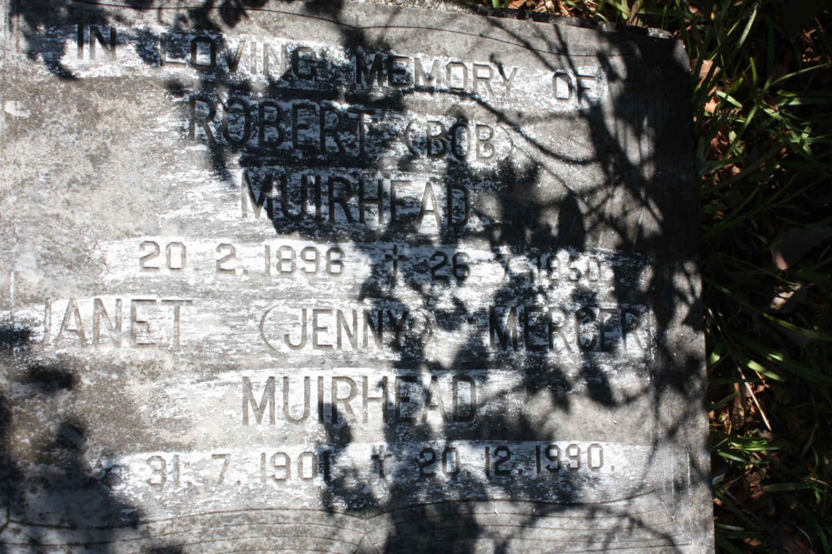 MUIRHEAD Robert 1898-1950 &amp; Janet MERCER 1901-1990