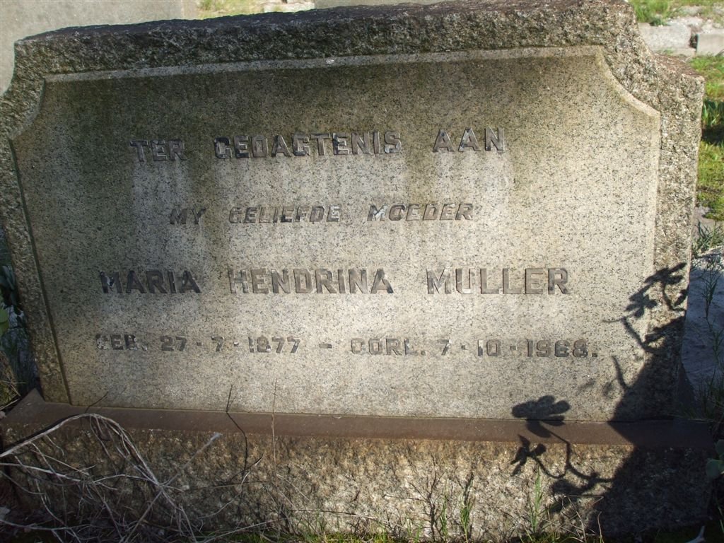 MULLER Maria Hendrina 1877-1968