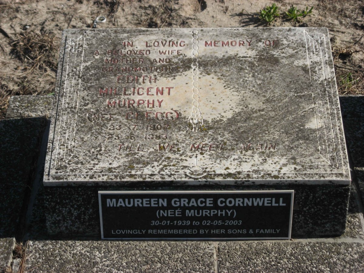 MURPHY Edith Millicent nee CLEGG 1907-1983 :: CORNWELL Maureen Grace nee MURPHY 1939-2003