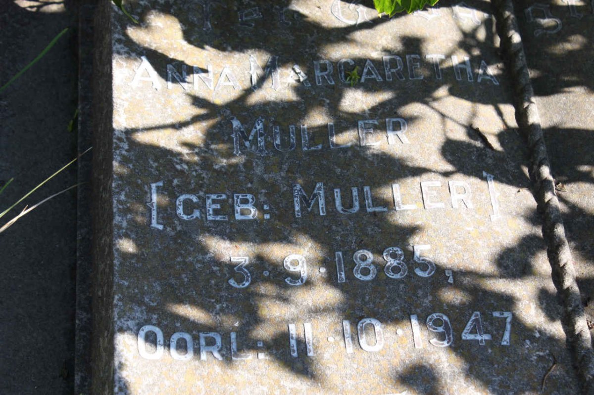 MULLER Anna Margaretha nee MULLER 1885-1947