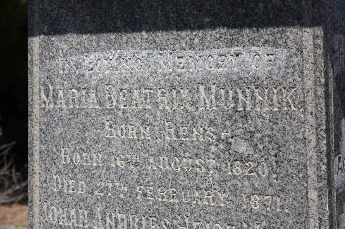 MUNNIK Maria Beatrix nee RENS 1820-1871 