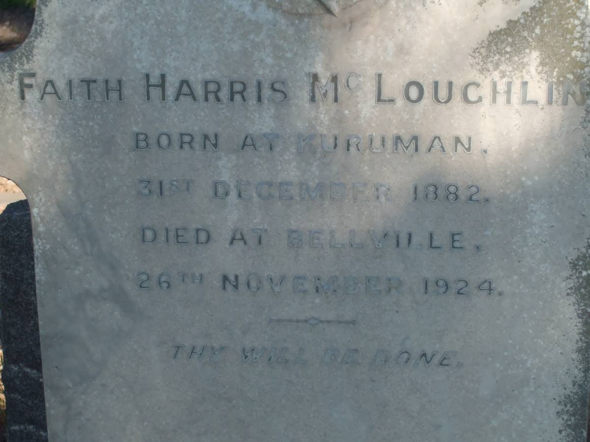McLOUGHLIN Faith Harris 1882-1924