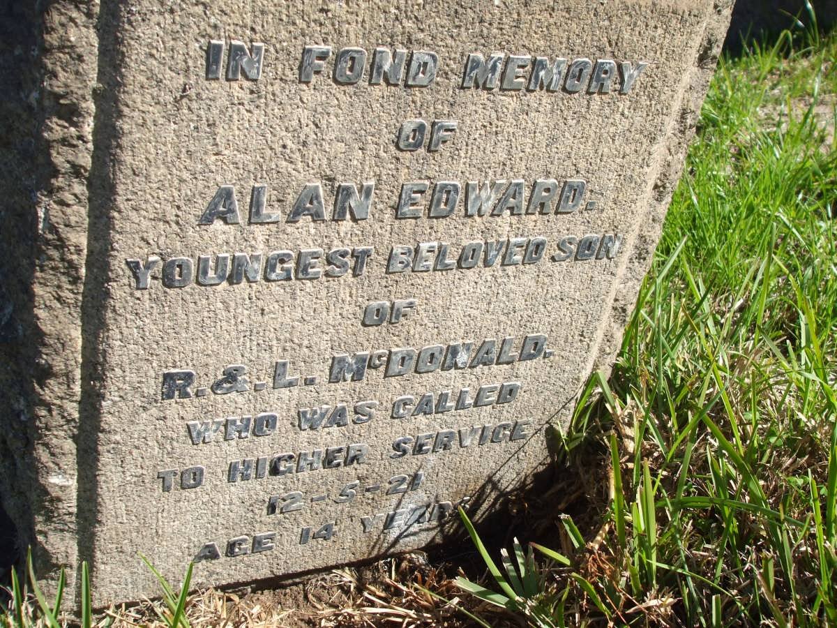 McDONALD Alan Edward -1921
