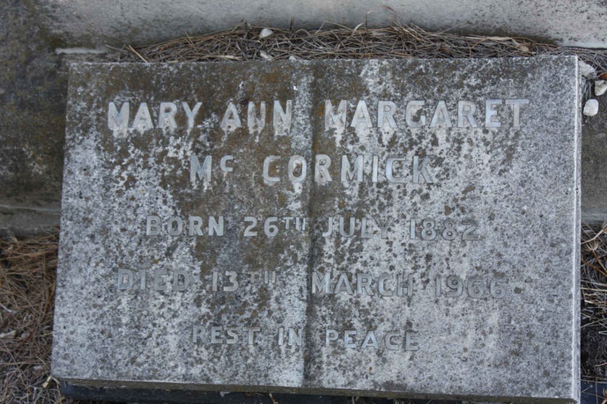 McCORMICK Mary Ann Margaret 1882-1966