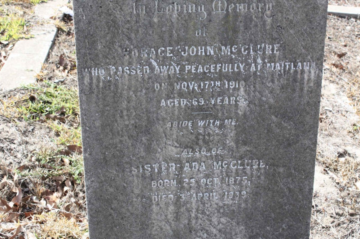 MCCLURE Horace John -1910 :: MCCLURE Ada 1875-1939