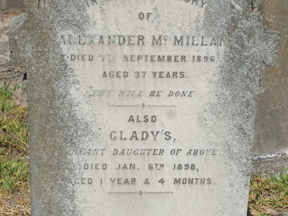 McMILLAN Alexander -1896 :: McMILLAN Gladys -1898