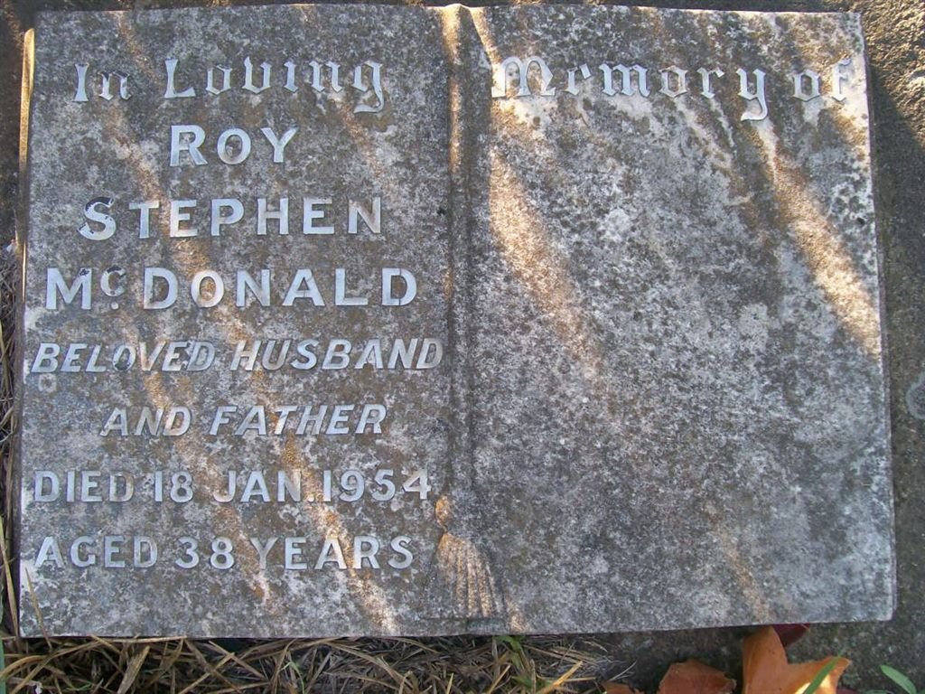 McDONALD Roy Stephen -1954