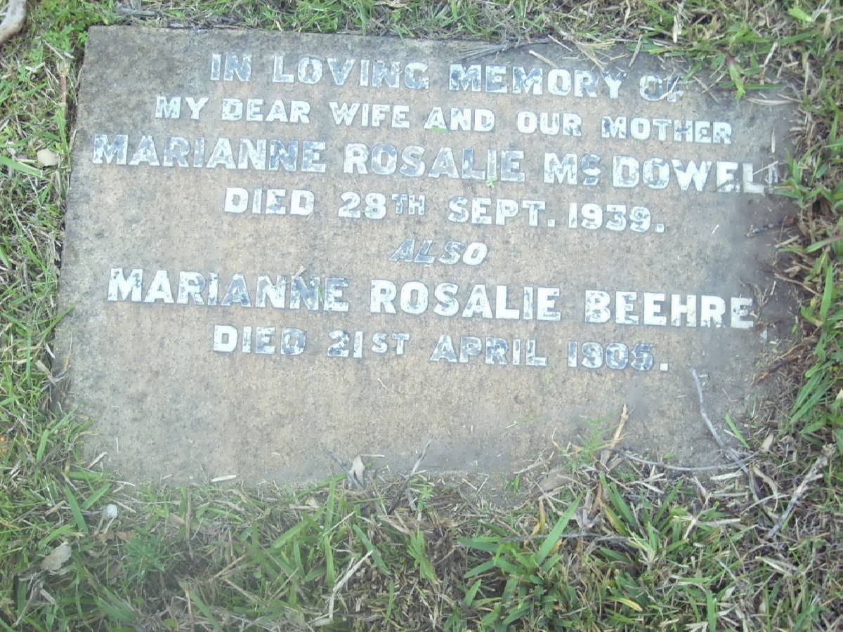 McDOWELL Marianne Rosalie -1939 :: BEEHRE Marianne Rosalie -1905
