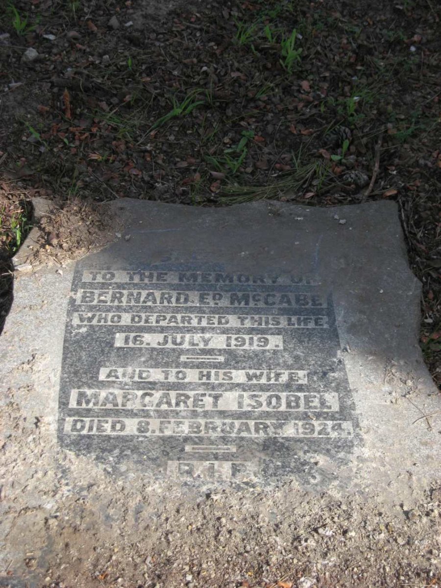 McCABE Bernard Ed. -1919 &amp; Margaret Isobel -1924