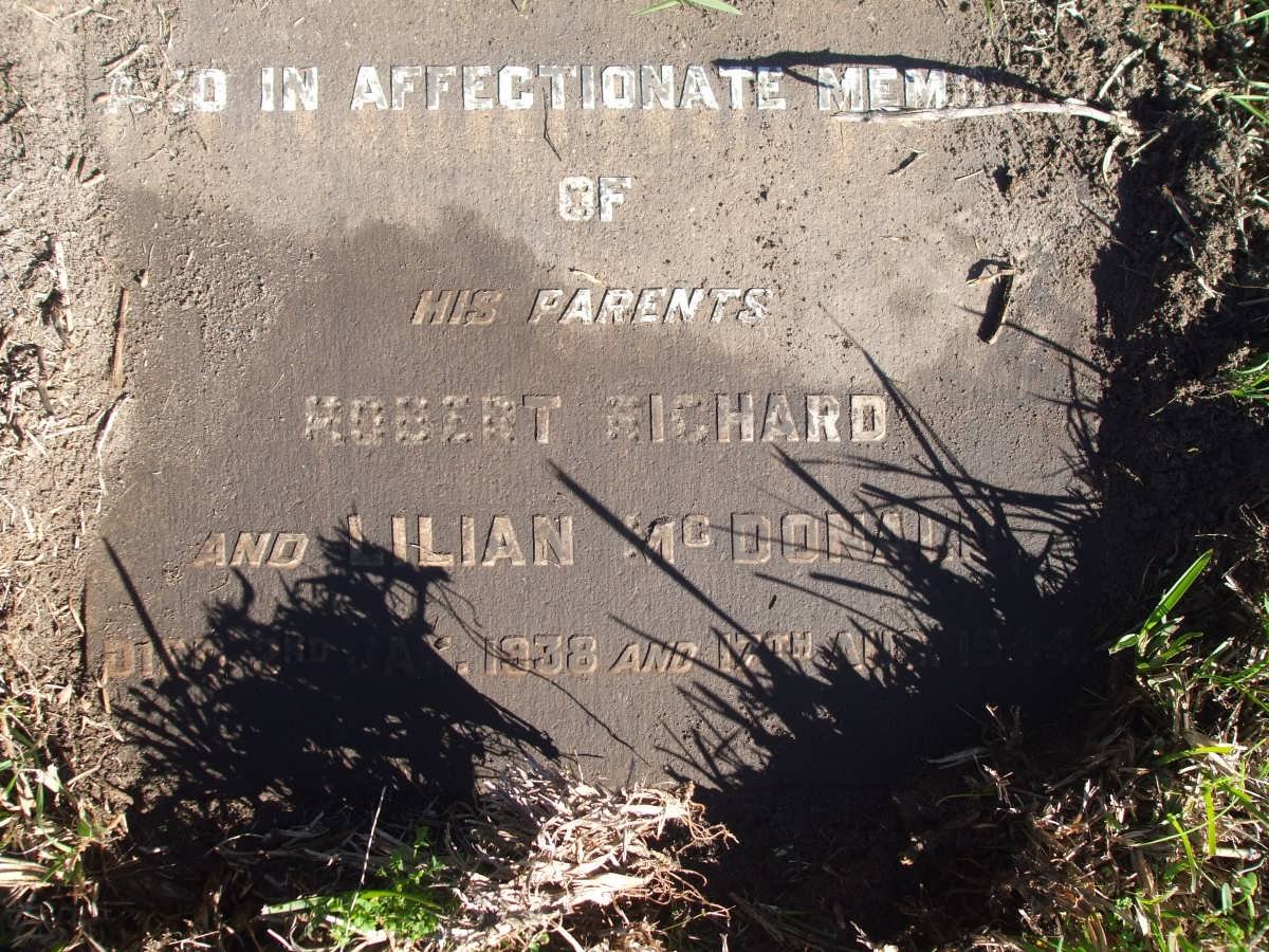 McDONALD Robert Richard -1938 &amp; Lilian -1944