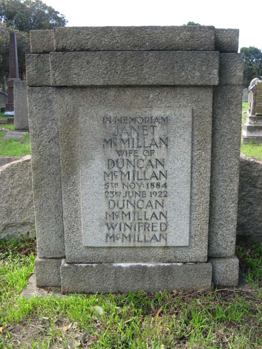 McMILLAN Janet 1884-1922