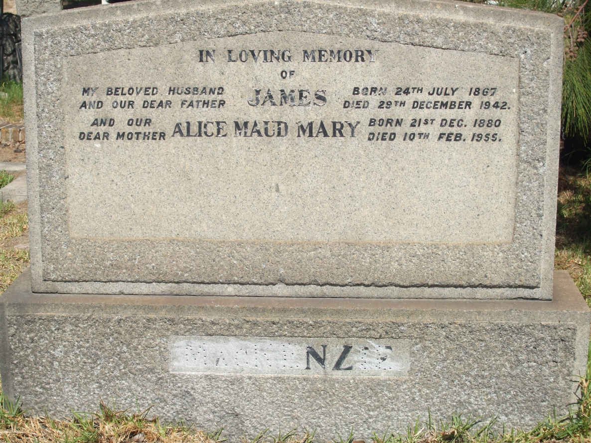 McKENZIE James 1867-1942 &amp; Alice Maud Mary 1880-1955