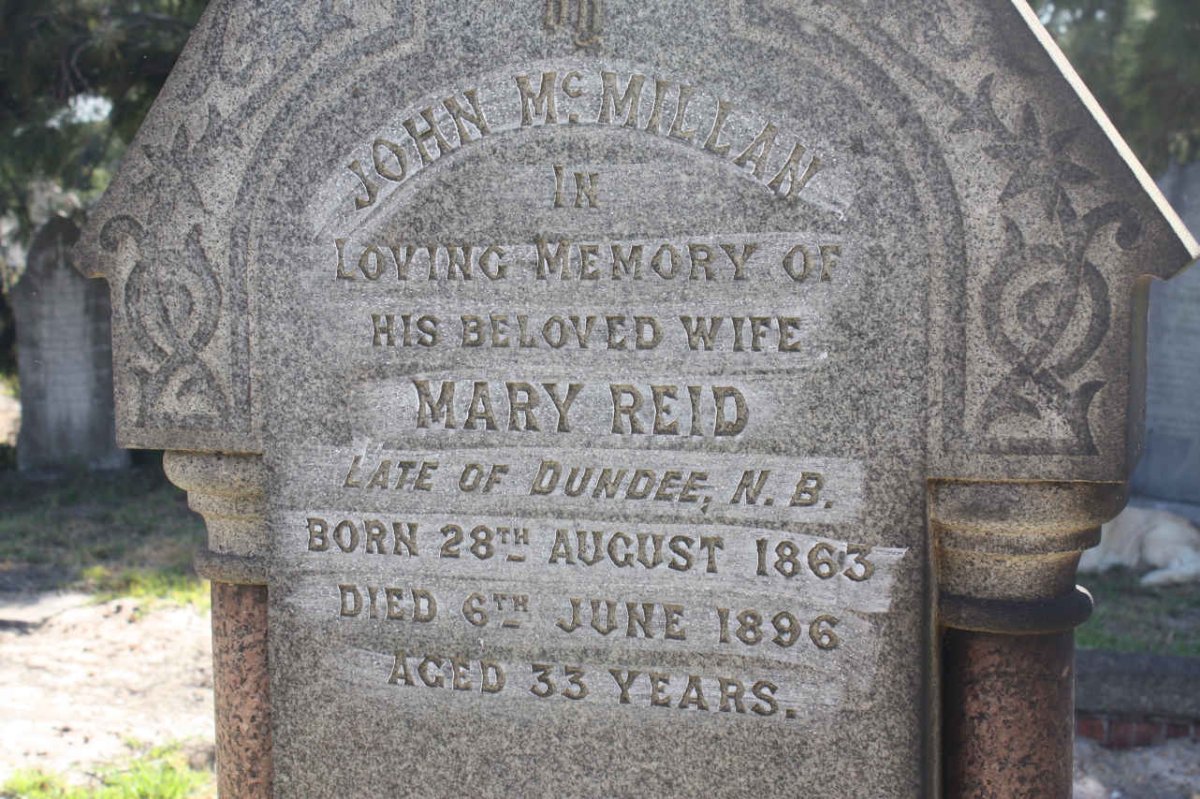 McMILLAN Mary Reid 1863-1896