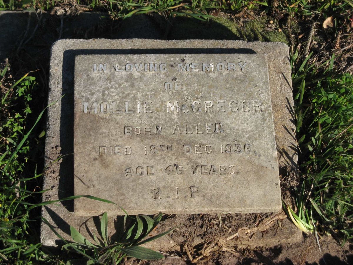 MCGREGOR Mollie nee ALLEN -1936