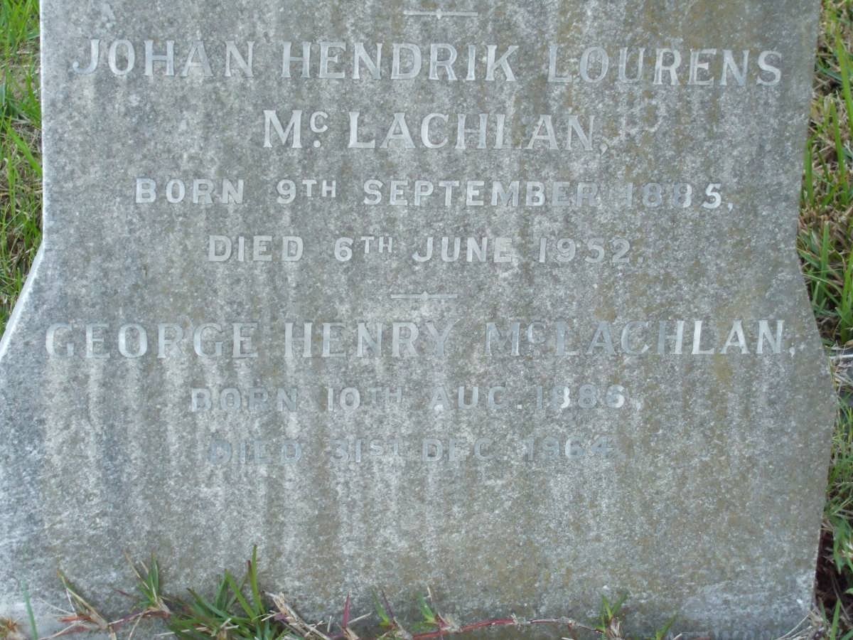 McLAHLAN Johan Hendrik Lourens 1885-1952
