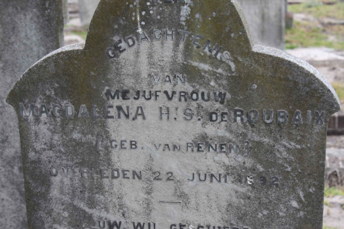 ROUBAIX Magdalena H.S., de nee VAN RENEN -1892
