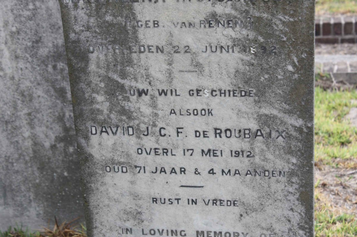 ROUBAIX David J.C.F., de -1912